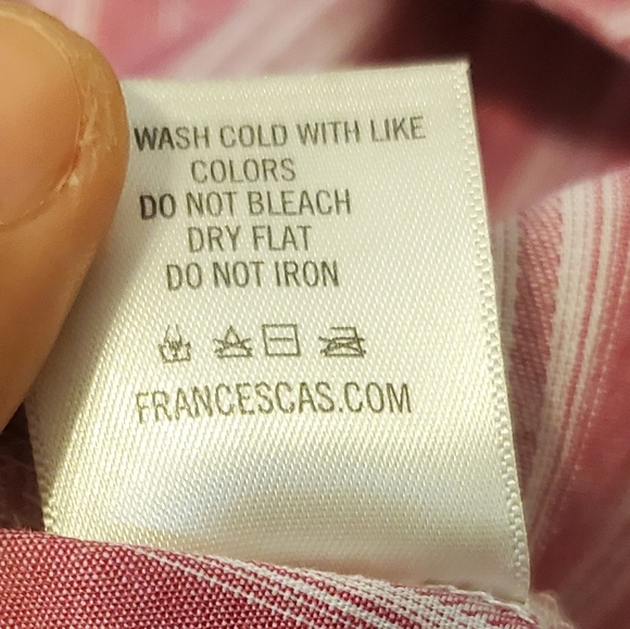 Francescas stripes button/tie to front pink blouse - Picture 3 of 5